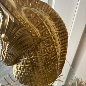 Gold Horse Head Sculpture